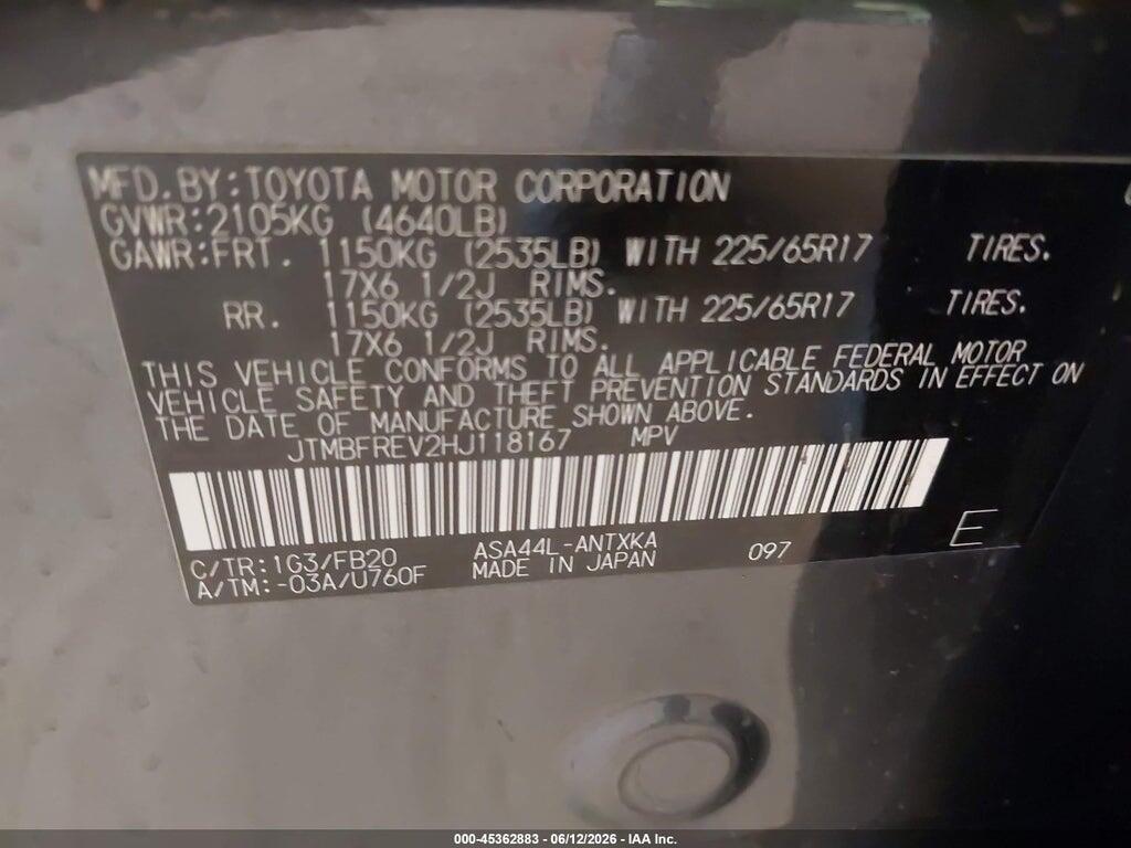 JTMBFREV2HJ118167 2017 TOYOTA RAV4 photo no. 9