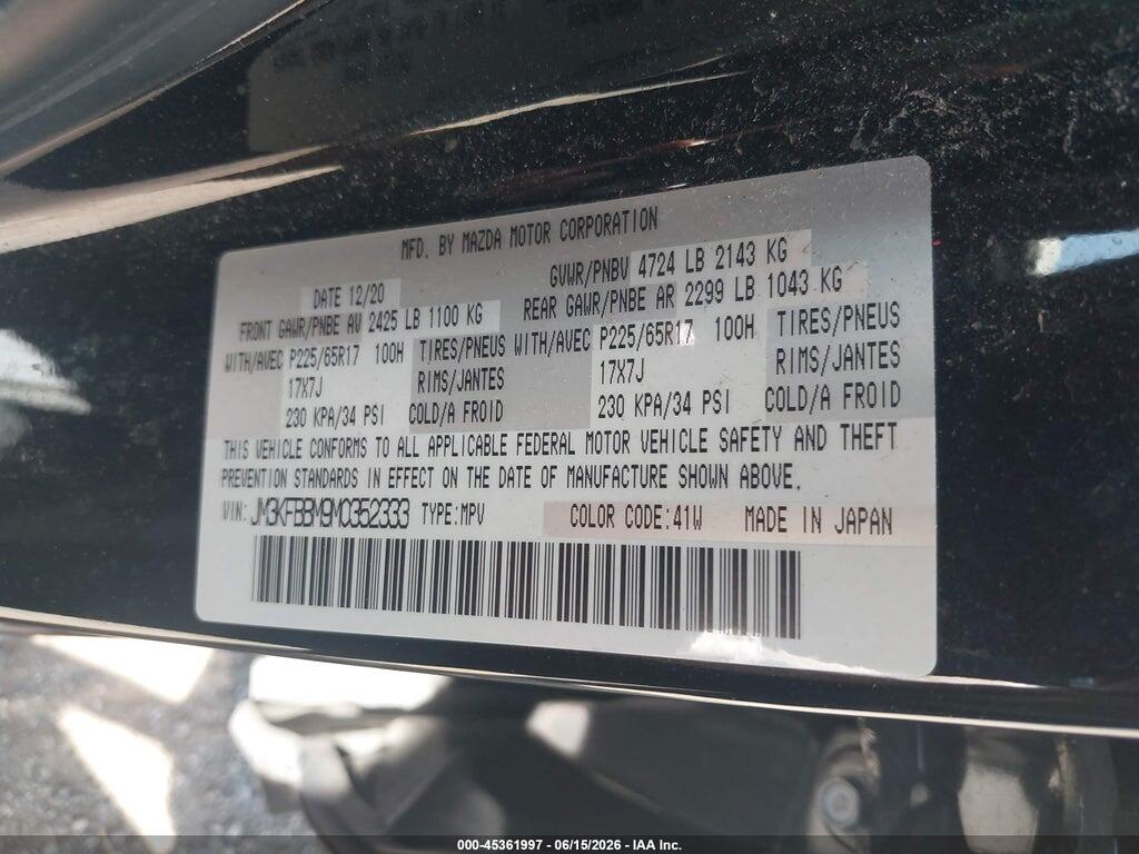 JM3KFBBM9M0352333 2021 MAZDA CX-5 photo no. 9