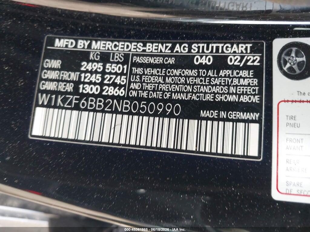 W1KZF6BB2NB050990 2022 MERCEDES-BENZ AMG E 53 photo no. 9