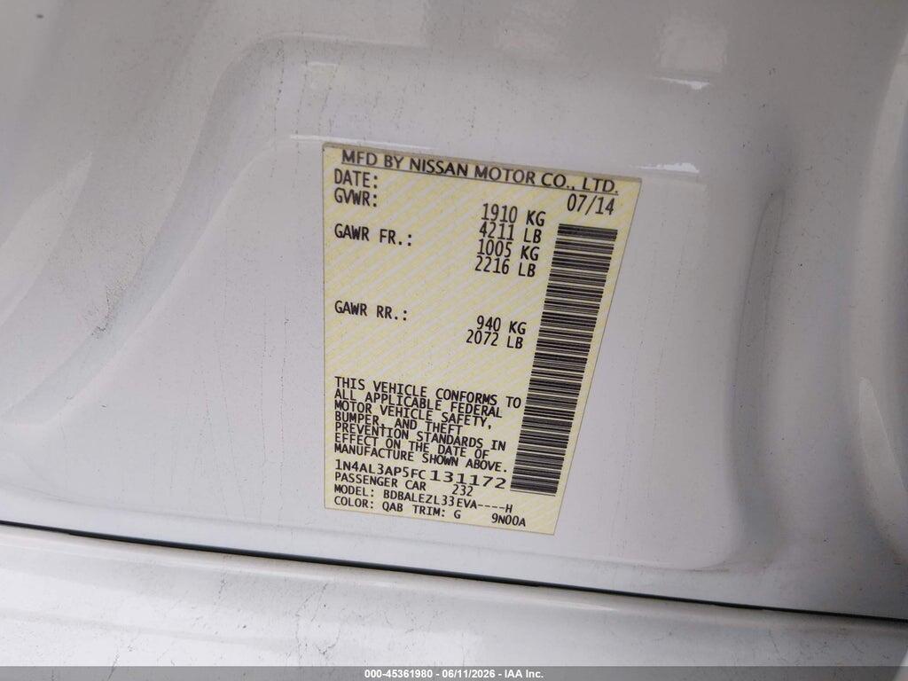 1N4AL3AP5FC131172 2015 NISSAN ALTIMA photo no. 9