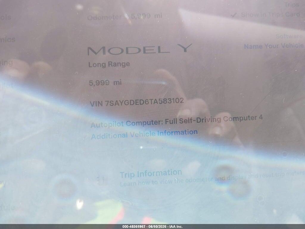 7SAYGDED6TA583102 2026 TESLA MODEL Y photo no. 7