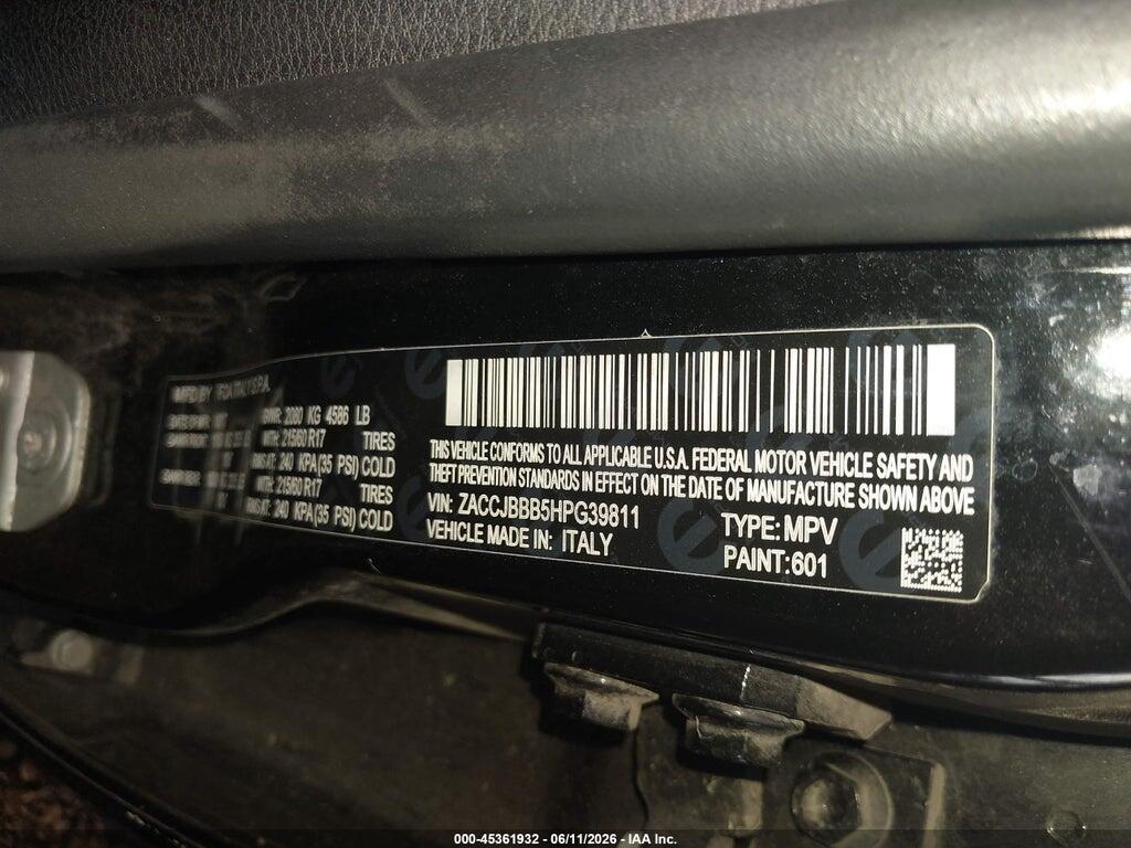 ZACCJBBB5HPG39811 2017 JEEP RENEGADE photo no. 9