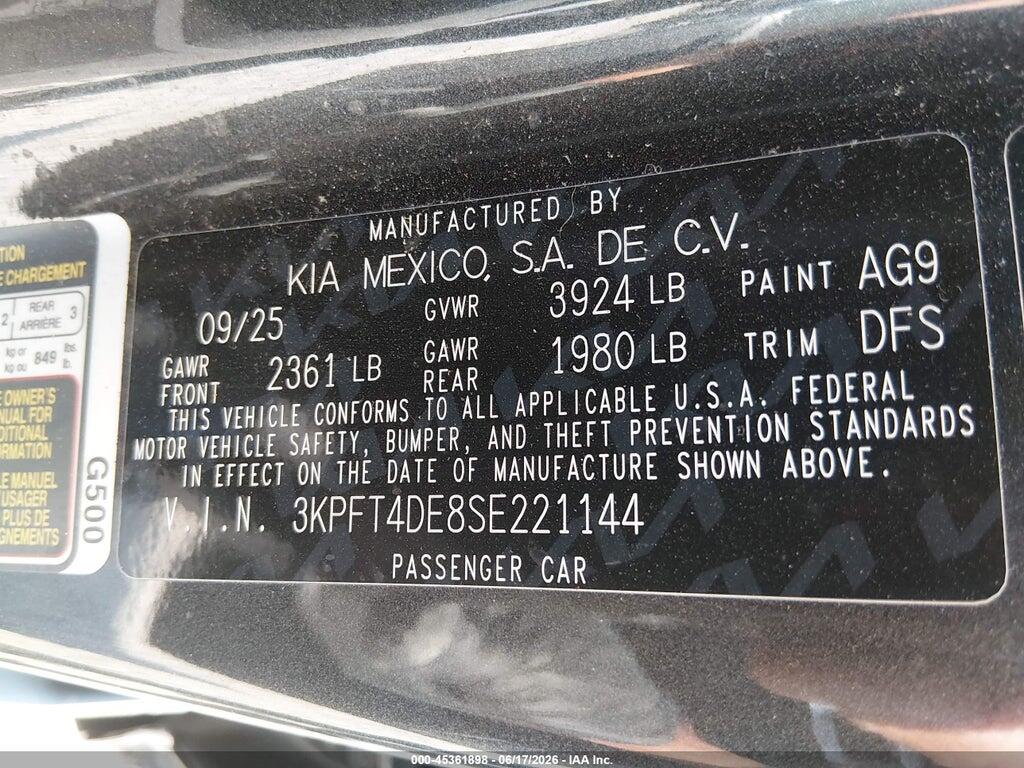 3KPFT4DE8SE221144 2025 KIA K4 photo no. 9
