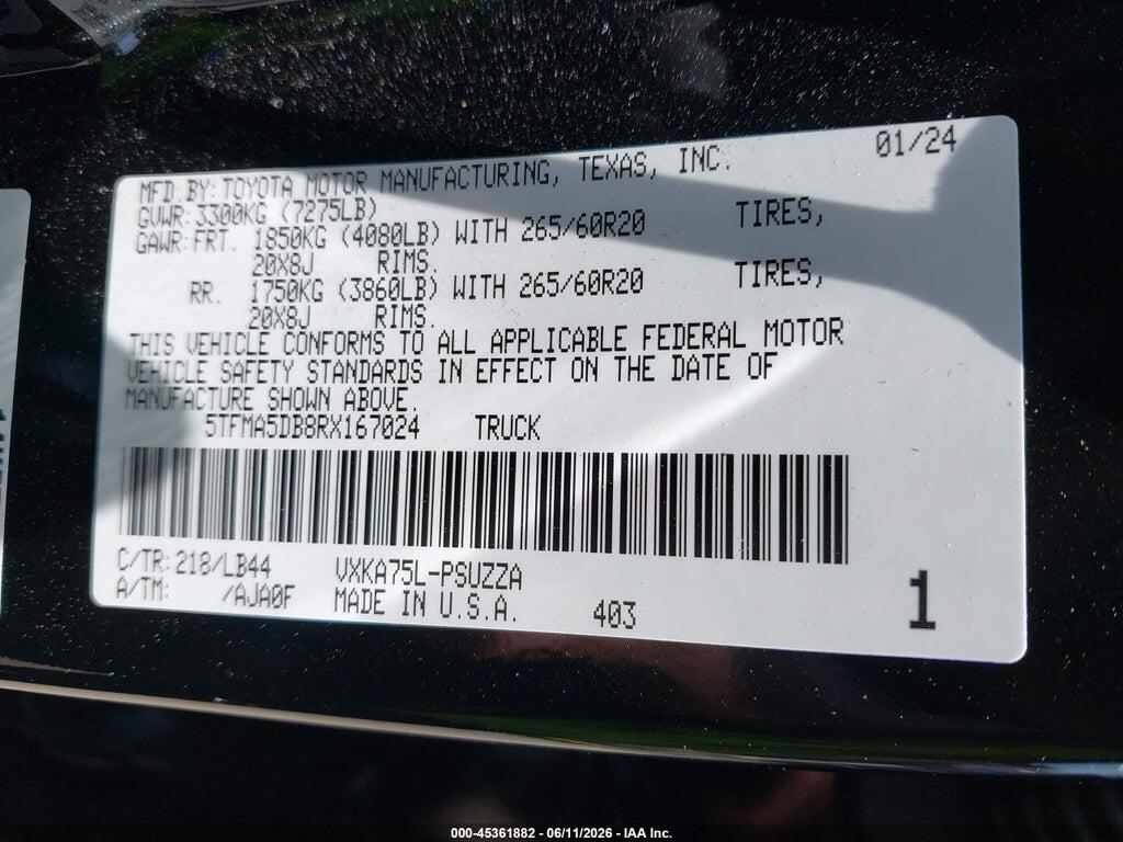 5TFMA5DB8RX167024 2024 TOYOTA TUNDRA photo no. 9