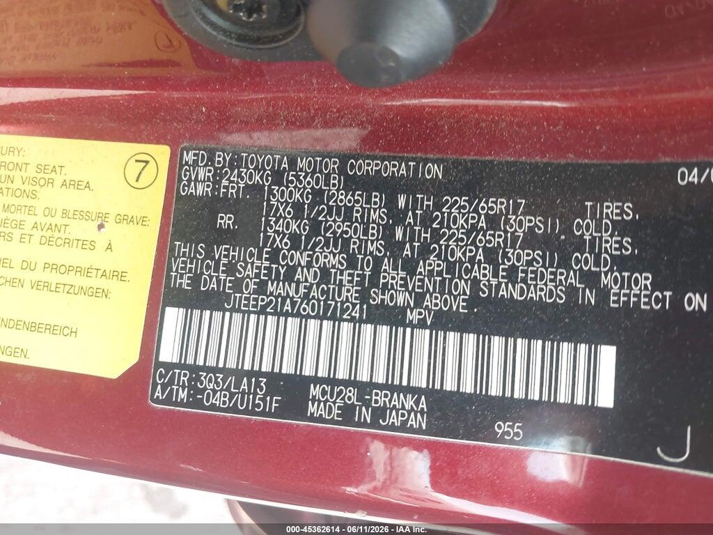 JTEEP21A760171241 2006 TOYOTA HIGHLANDER photo no. 9