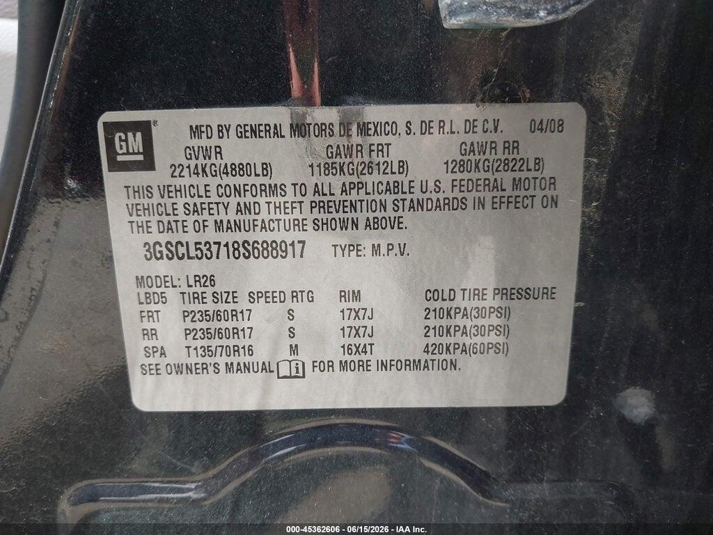 3GSCL53718S688917 2008 SATURN VUE photo no. 9
