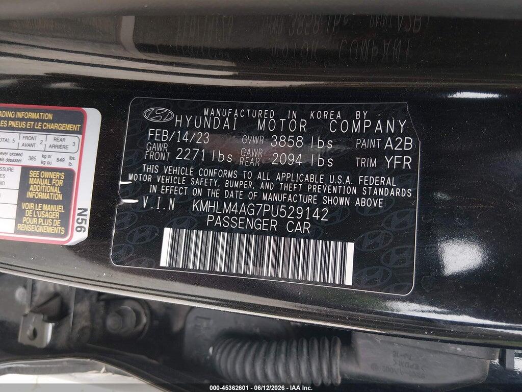 KMHLM4AG7PU529142 2023 HYUNDAI ELANTRA photo no. 9