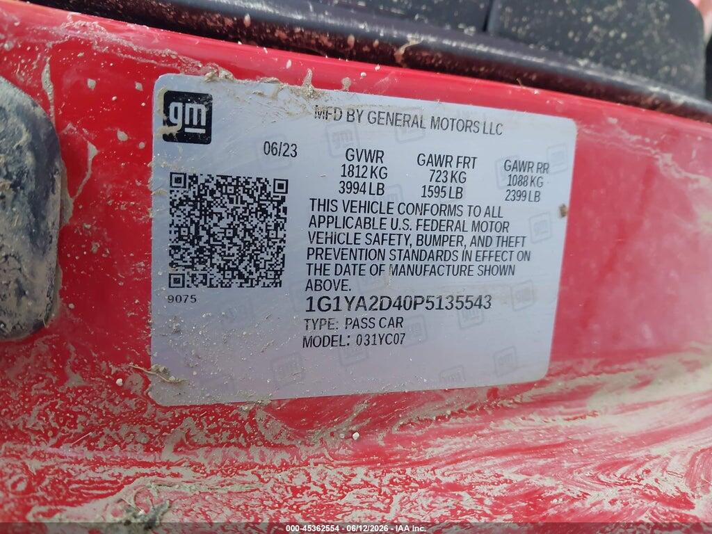 1G1YA2D40P5135543 2023 CHEVROLET CORVETTE STINGRAY photo no. 9