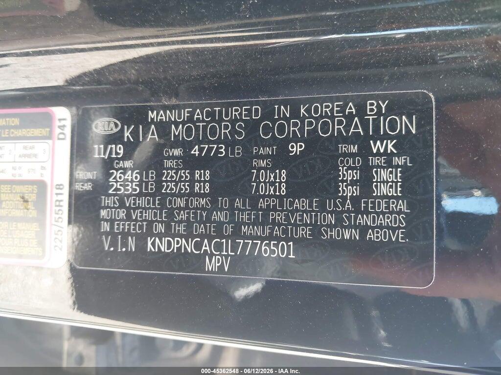 KNDPNCAC1L7776501 2020 KIA SPORTAGE photo no. 9