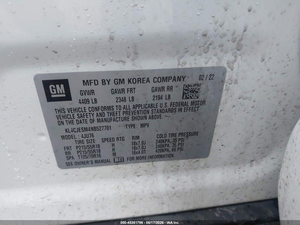 KL4CJESM4NB527701 2022 BUICK ENCORE photo no. 9