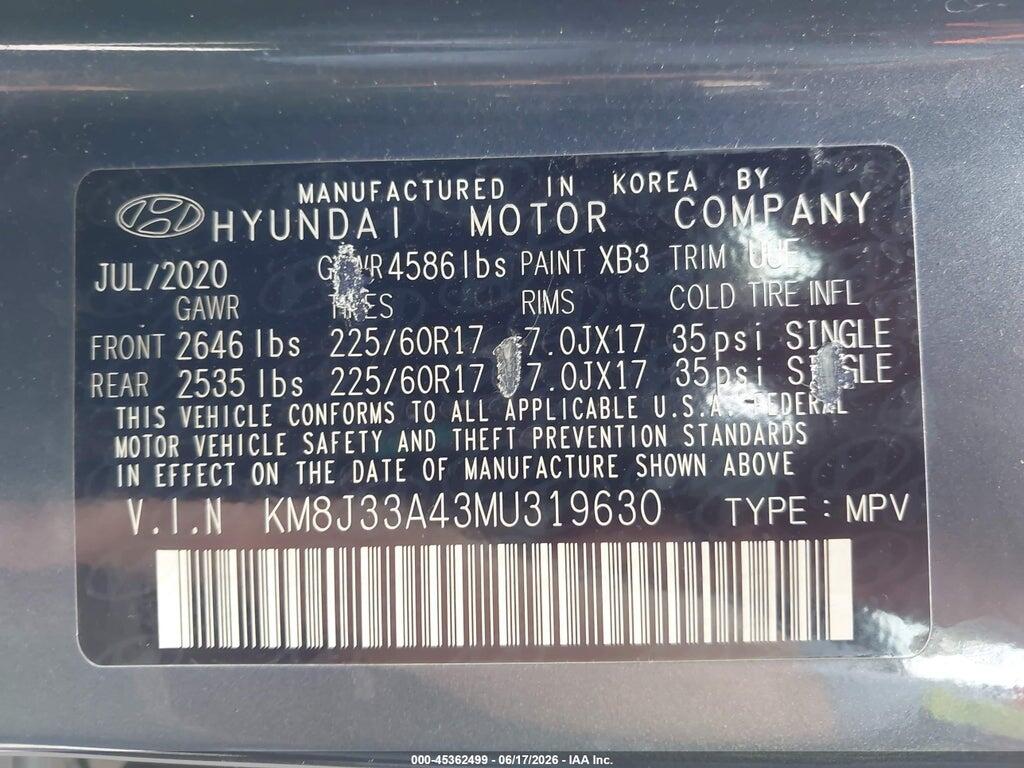KM8J33A43MU319630 2021 HYUNDAI TUCSON photo no. 9