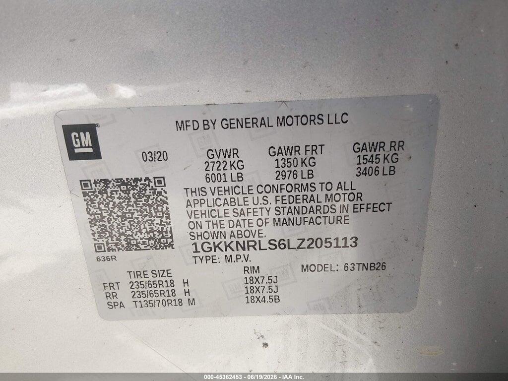 1GKKNRLS6LZ205113 2020 GMC ACADIA photo no. 9