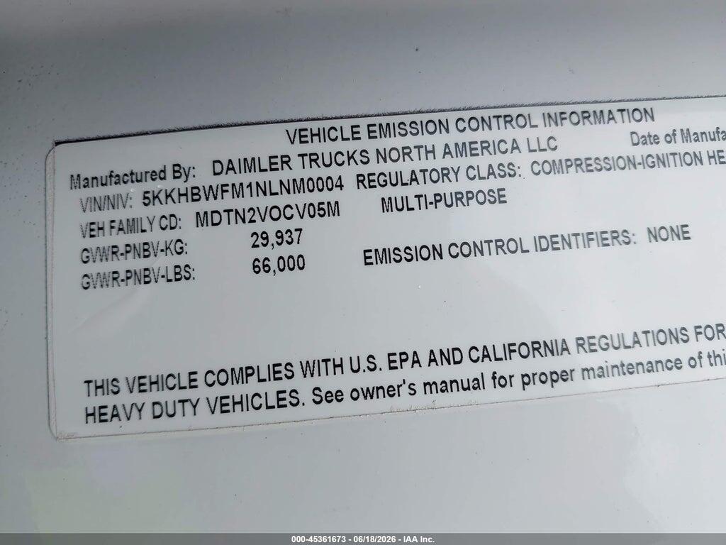 5KKHBWFM1NLNM0004 2022 WESTERN STAR 4800 SET BACK AXLE photo no. 8