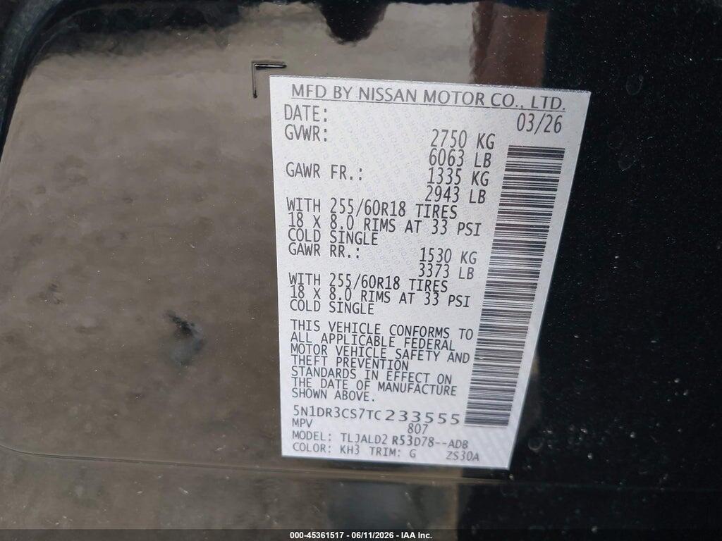 5N1DR3CS7TC233555 2026 NISSAN PATHFINDER photo no. 9
