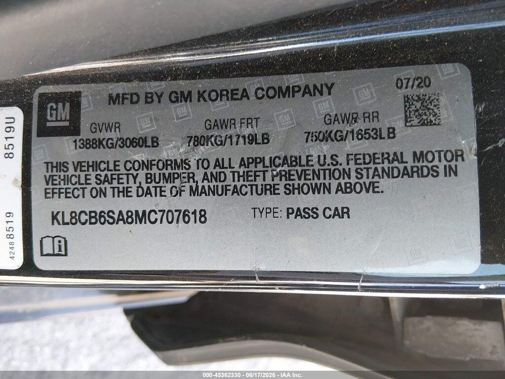 KL8CB6SA8MC707618 2021 CHEVROLET SPARK photo no. 9