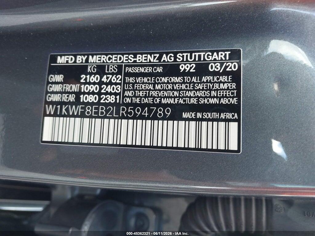 W1KWF8EB2LR594789 2020 MERCEDES-BENZ C 300 photo no. 9