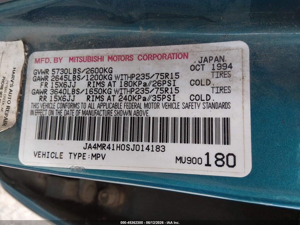 JA4MR41H0SJ014183 1995 MITSUBISHI MONTERO photo no. 9