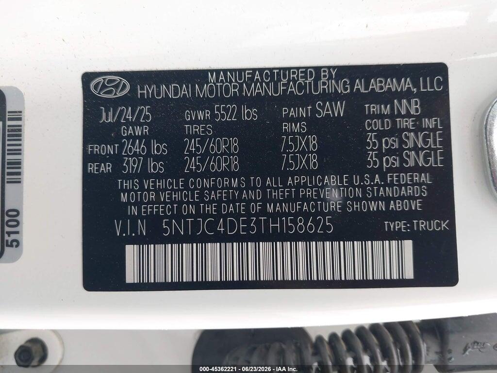 5NTJC4DE3TH158625 2026 HYUNDAI SANTA CRUZ photo no. 9