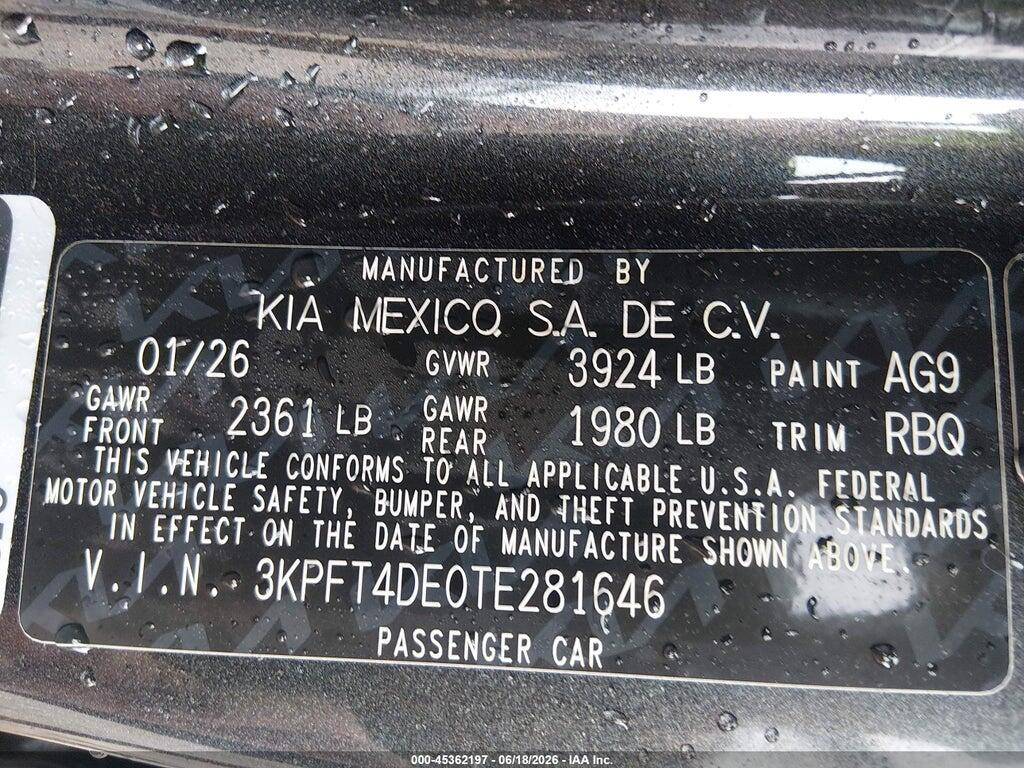 3KPFT4DE0TE281646 2026 KIA K4 photo no. 9