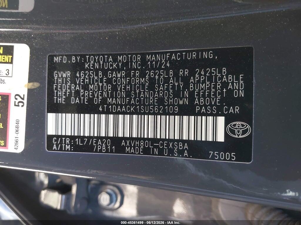 4T1DAACK1SU562109 2025 TOYOTA CAMRY photo no. 9