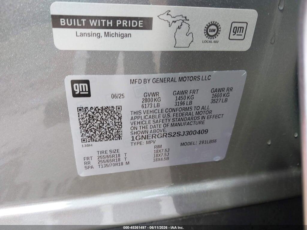 1GNERGRS2SJ300409 2025 CHEVROLET TRAVERSE photo no. 9