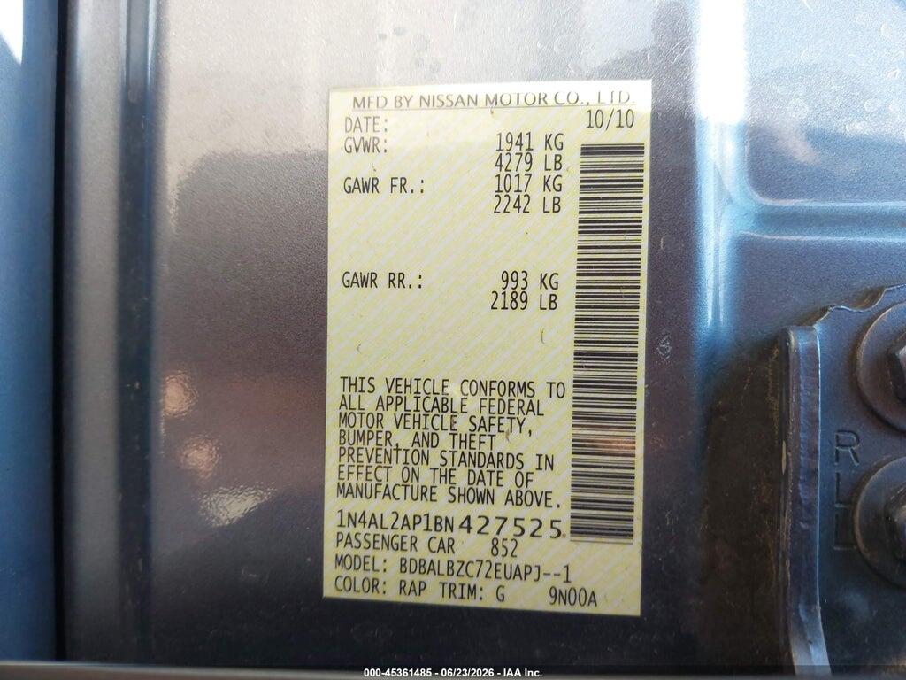 1N4AL2AP1BN427525 2011 NISSAN ALTIMA photo no. 9