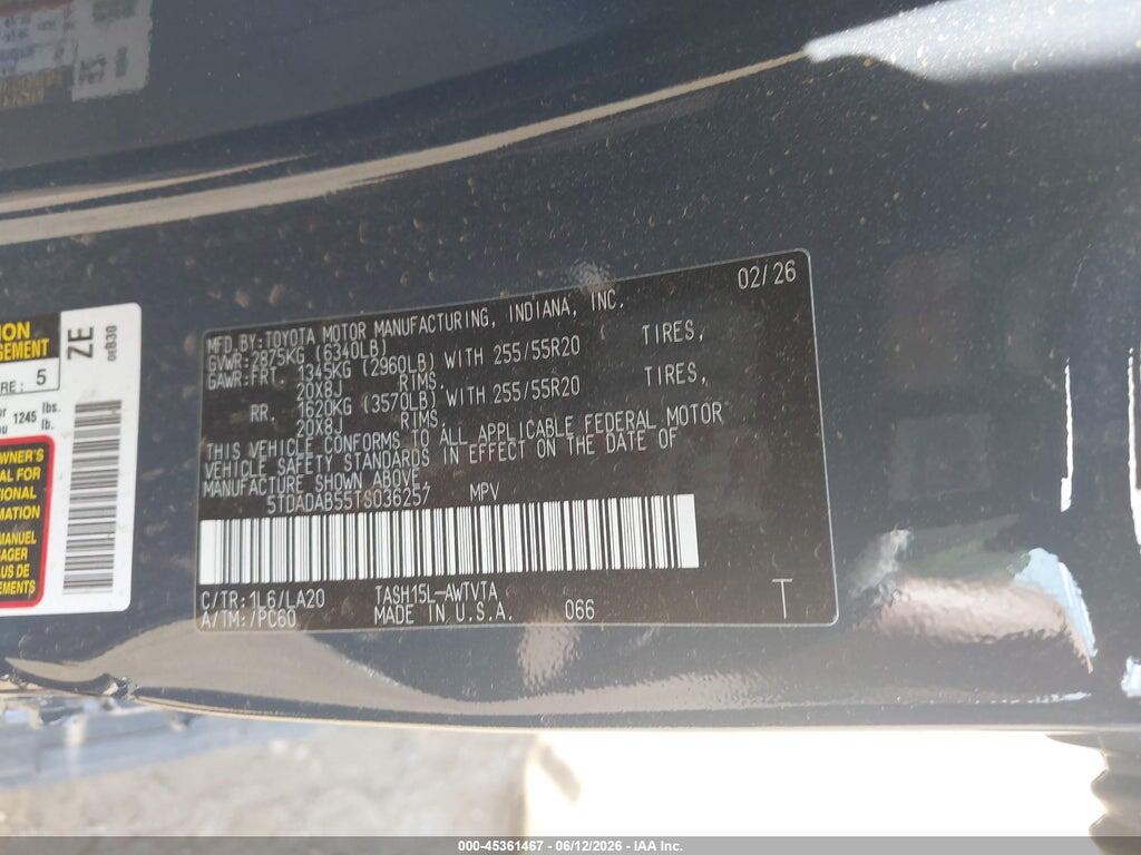 5TDADAB55TS036257 2026 TOYOTA GRAND HIGHLANDER HYBRID photo no. 9
