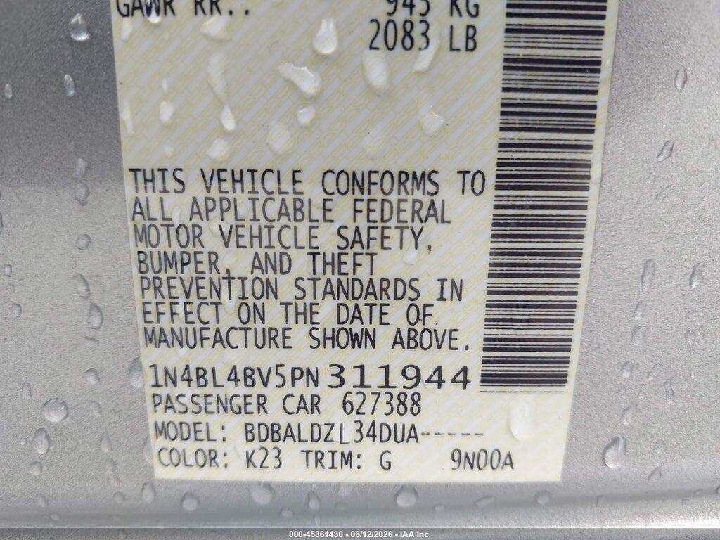 1N4BL4BV5PN311944 2023 NISSAN ALTIMA photo no. 9