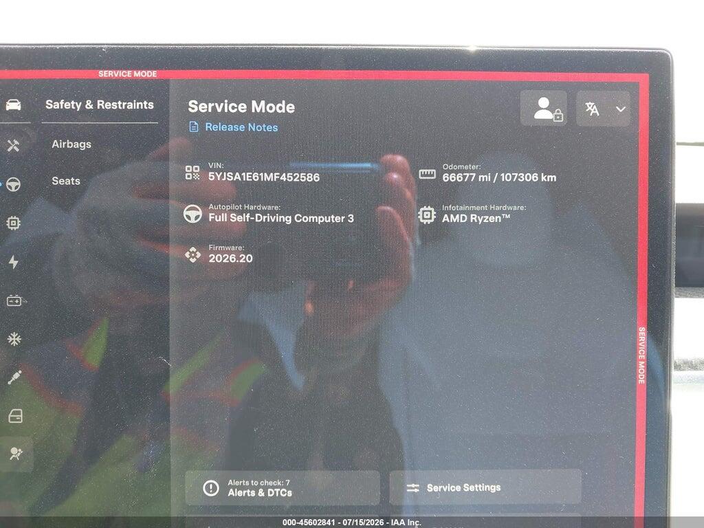 5YJSA1E61MF452586 2021 TESLA MODEL S photo no. 7