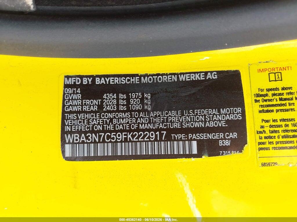 WBA3N7C59FK222917 2015 BMW 428I photo no. 9