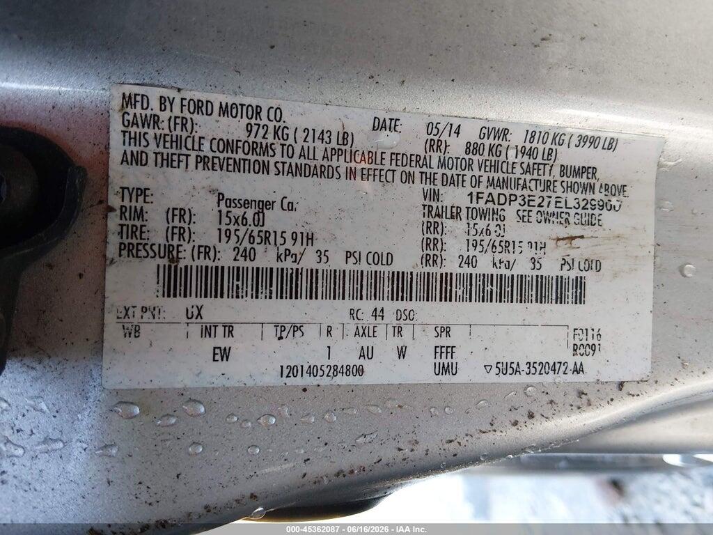 1FADP3E27EL329900 2014 FORD FOCUS photo no. 9