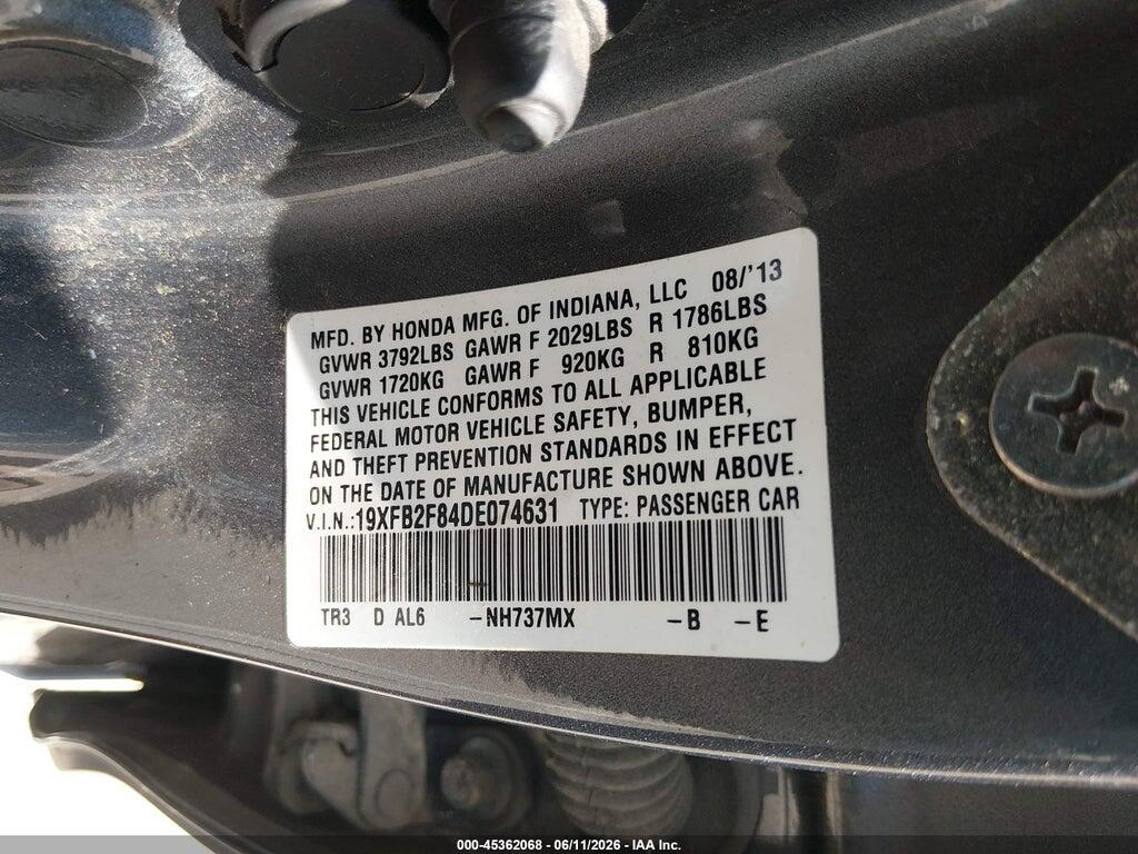 19XFB2F84DE074631 2013 HONDA CIVIC photo no. 9