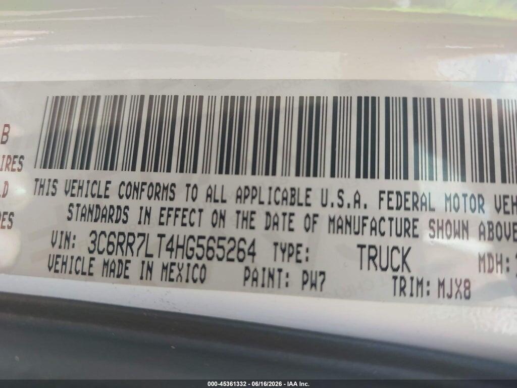3C6RR7LT4HG565264 2017 RAM 1500 photo no. 9