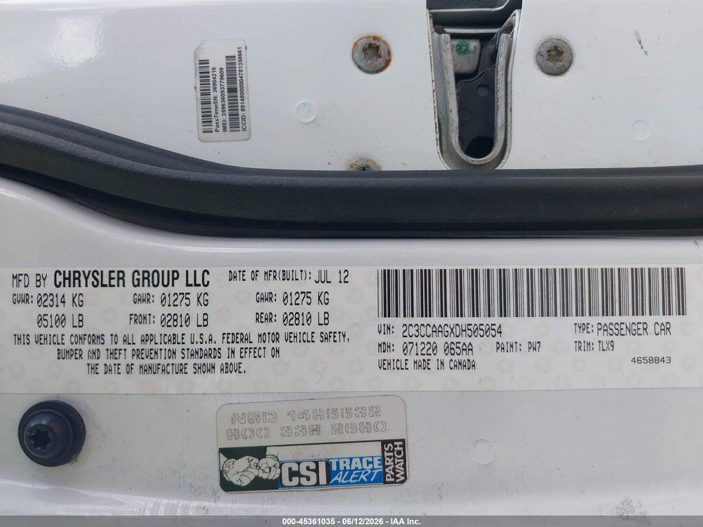 2C3CCAAGXDH505054 2013 CHRYSLER 300 photo no. 9