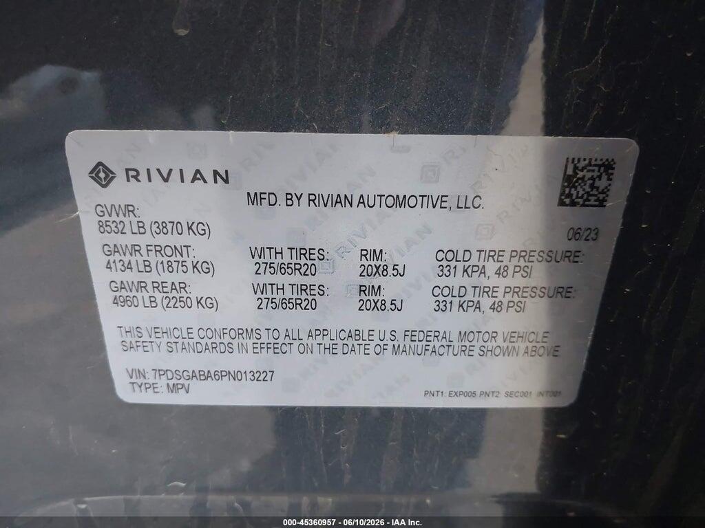 7PDSGABA6PN013227 2023 RIVIAN R1S photo no. 9