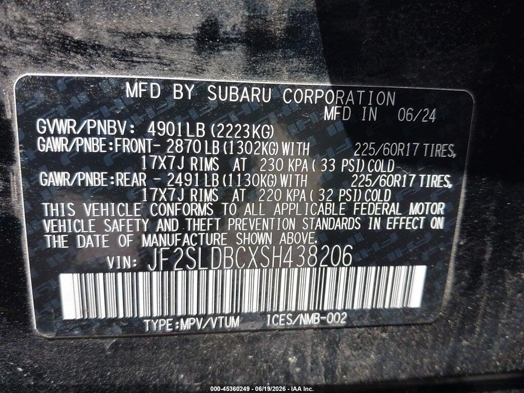 JF2SLDBCXSH438206 2025 SUBARU FORESTER photo no. 9