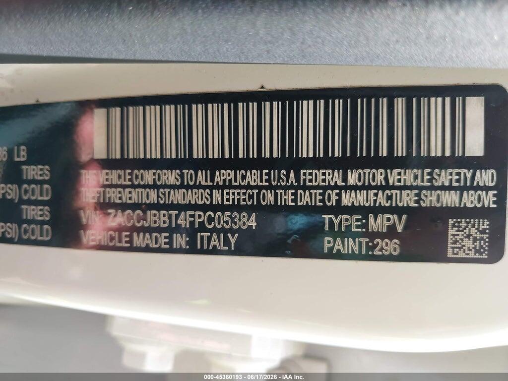 ZACCJBBT4FPC05384 2015 JEEP RENEGADE photo no. 9