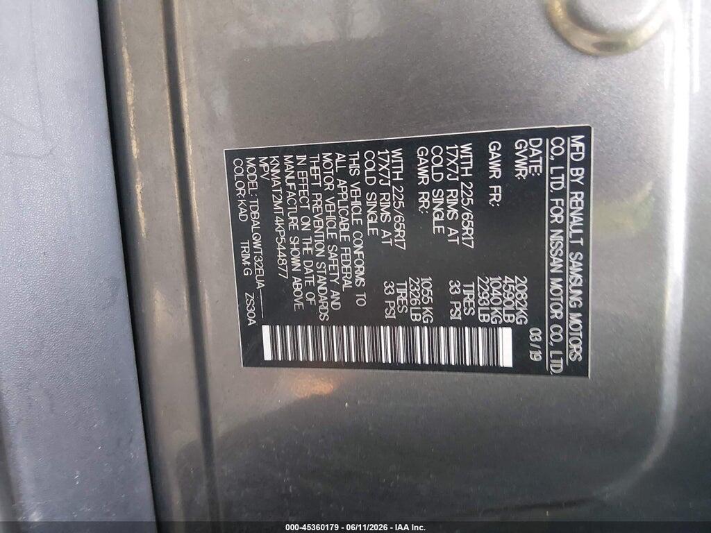 KNMAT2MT4KP544877 2019 NISSAN ROGUE photo no. 9