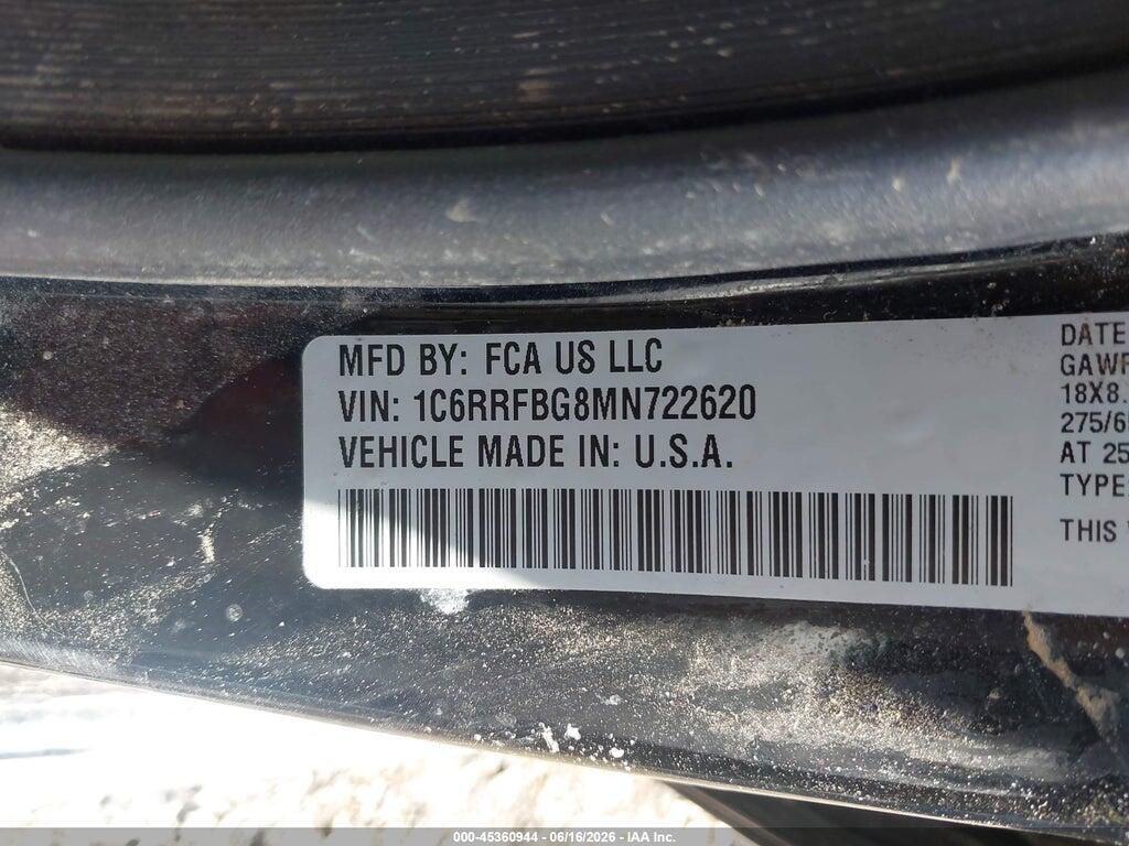 1C6RRFBG8MN722620 2021 RAM 1500 photo no. 9