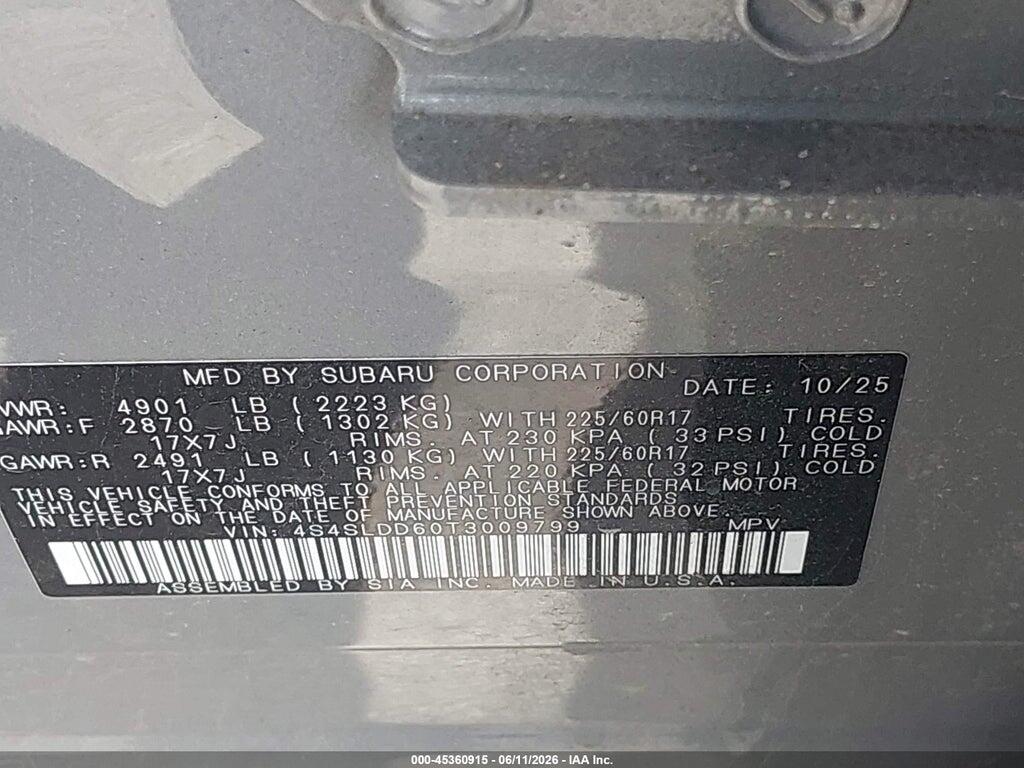 4S4SLDD60T3009799 2026 SUBARU FORESTER photo no. 9