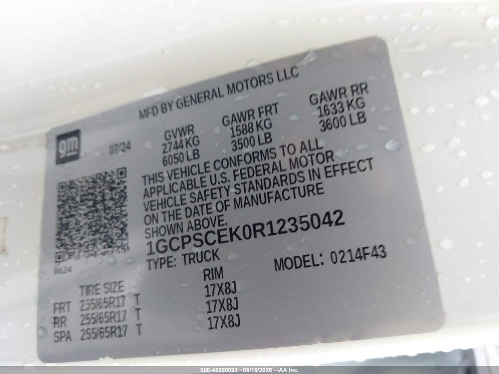 1GCPSCEK0R1235042 2024 CHEVROLET COLORADO photo no. 9