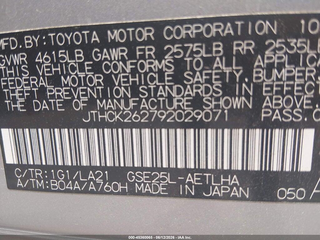 JTHCK262792029071 2009 LEXUS IS 250 photo no. 9