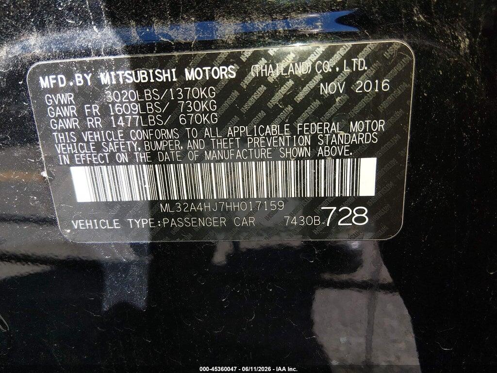 ML32A4HJ7HH017159 2017 MITSUBISHI MIRAGE photo no. 9