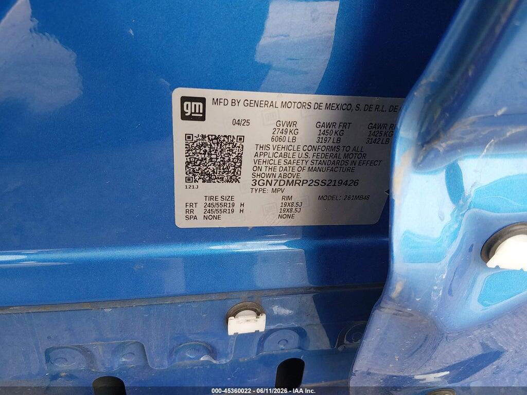 3GN7DMRP2SS219426 2025 CHEVROLET EQUINOX EV photo no. 9