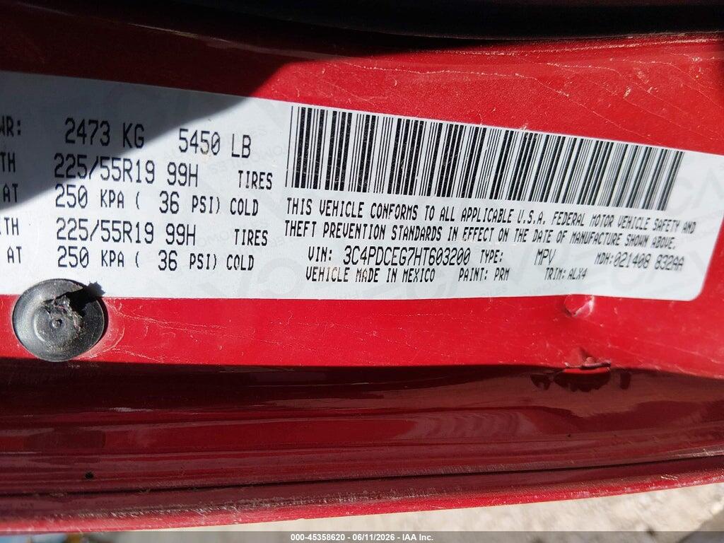 3C4PDCEG7HT603200 2017 DODGE JOURNEY photo no. 9