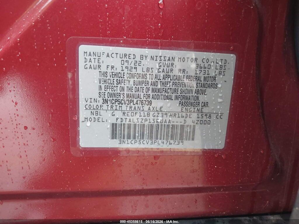 3N1CP5CV3PL476739 2023 NISSAN KICKS photo no. 9