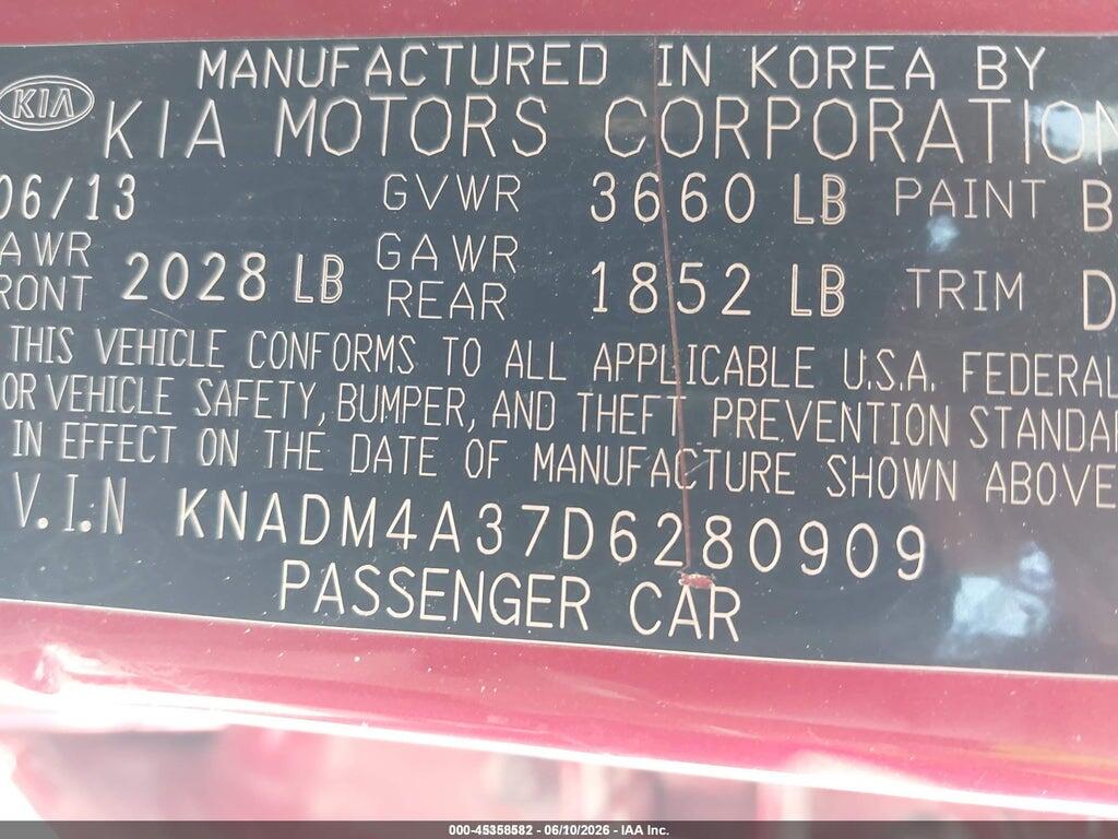 KNADM4A37D6280909 2013 KIA RIO photo no. 9