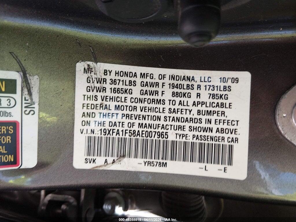 19XFA1F58AE007965 2010 HONDA CIVIC photo no. 9