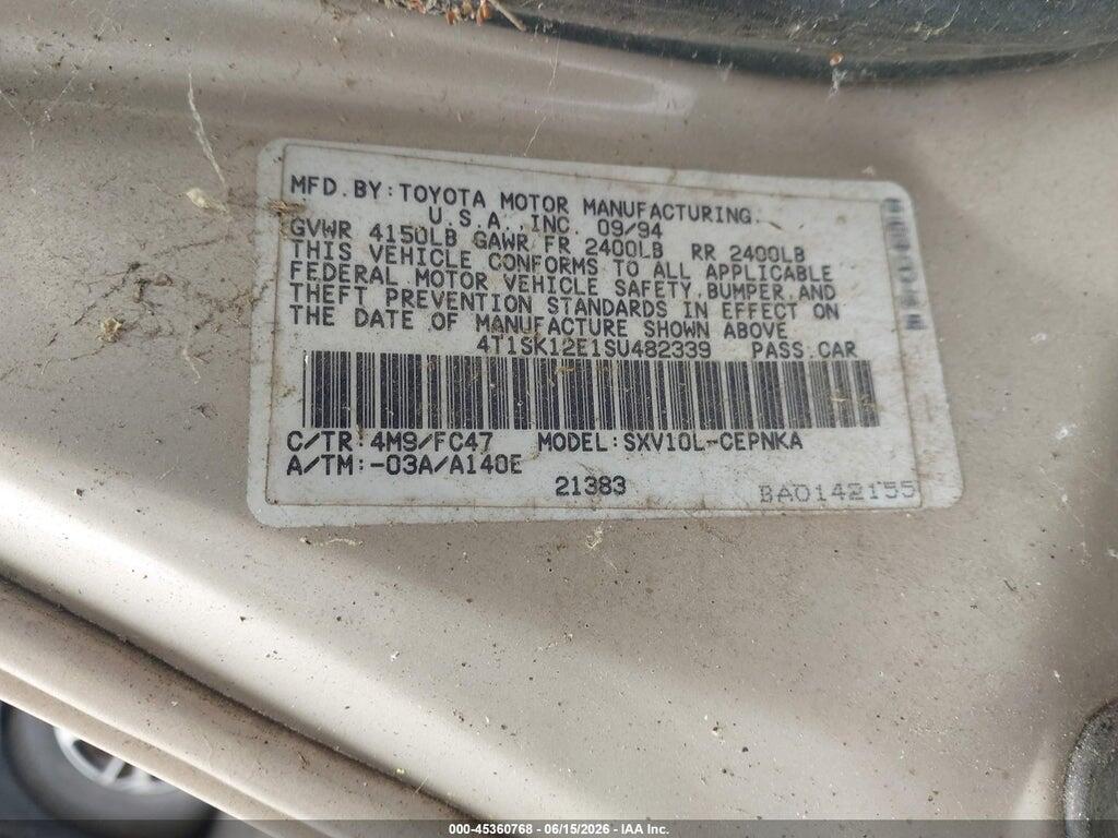 4T1SK12E1SU482339 1995 TOYOTA CAMRY photo no. 9