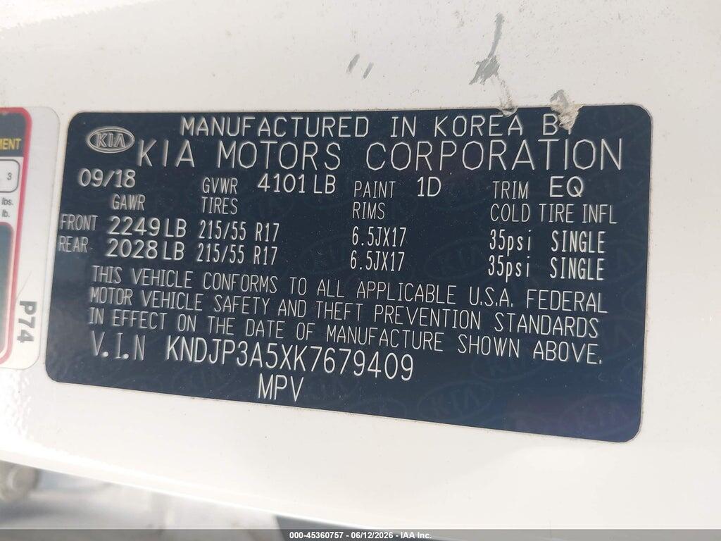 KNDJP3A5XK7679409 2019 KIA SOUL photo no. 9